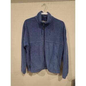 Columbia Mens Size Large Blue Fleece Full Zip Funnel-neck light weight jacket